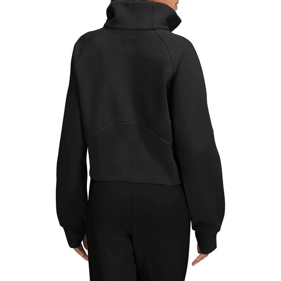 Cropped Pullover Sweatshirt Black Size M - Picture 3 of 5